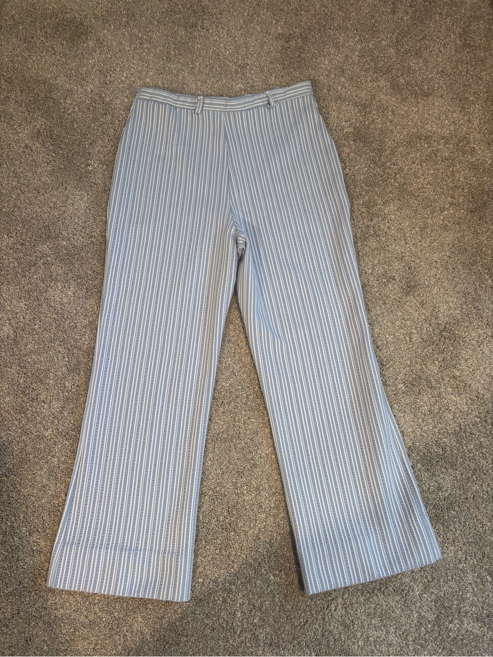 Vintage 1970s Lady Blair Blue and White Striped Slacks Pants Size 10 Made in USA